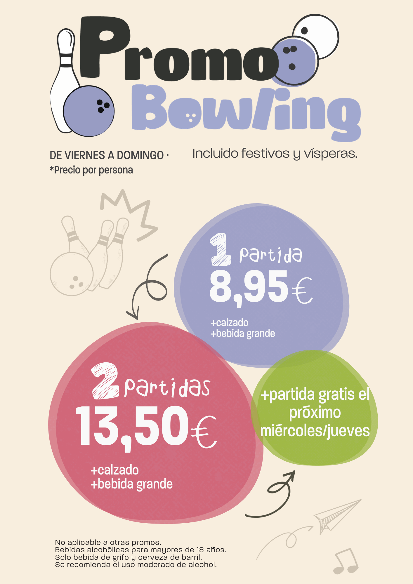 Promo Bowling en Ilusiona (Viernes a domingo)