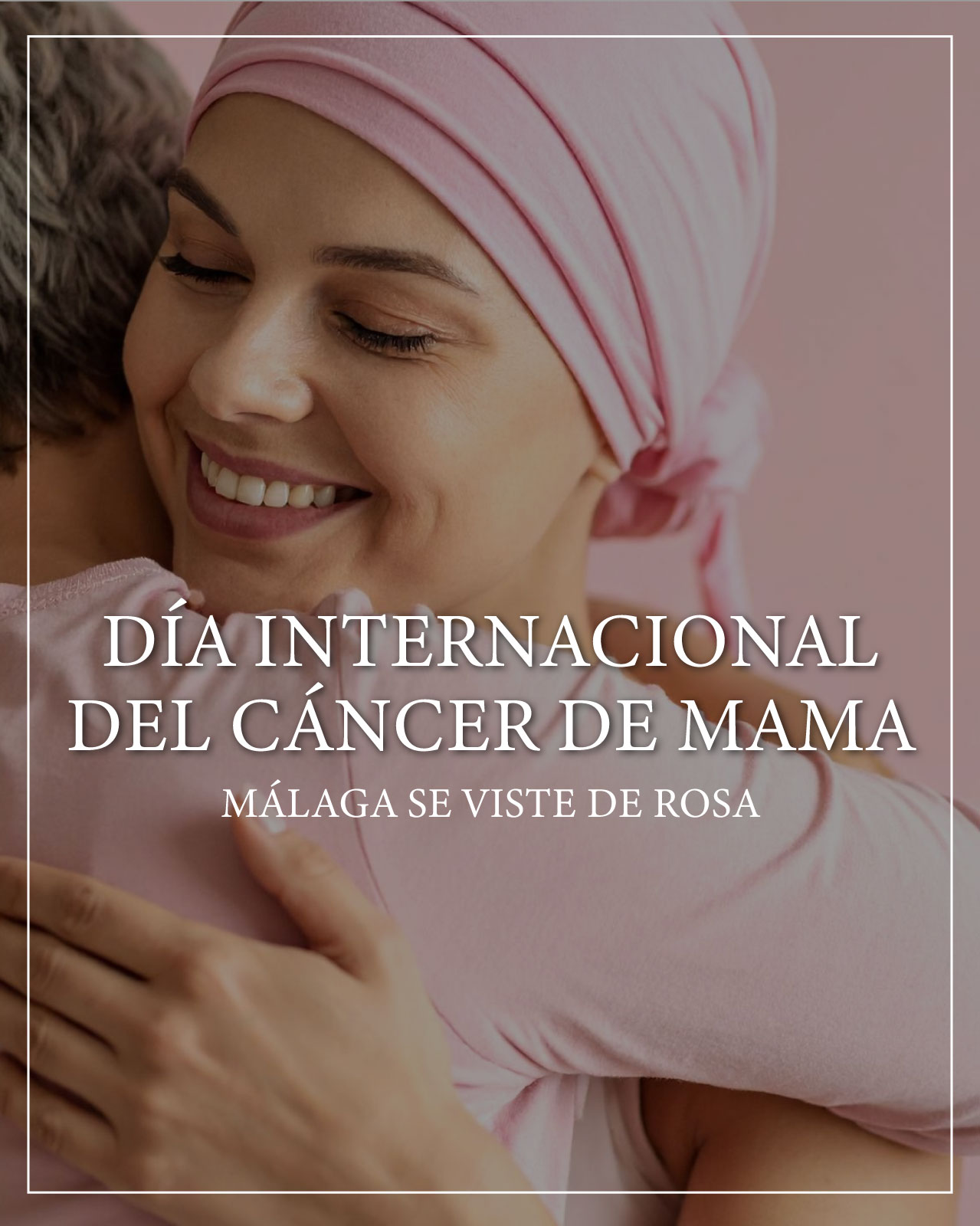 Lazo rosa por el Día Internacional del Cáncer de Mama en Málaga